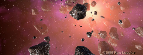 Asteroid field copyright Ron Lussier