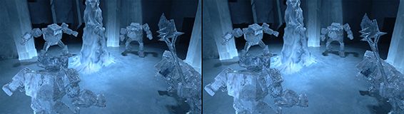 Shark Boy and Lava Girl ice monsters 3D stereo image